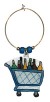 shopping cart wine charms